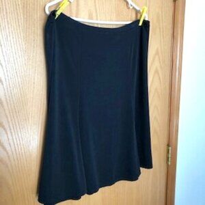 George Stretch Black Flared Skirt Women 12 14 Large